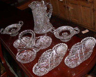 Lot 206 - Group of Six Colorless Cut Glass Articles