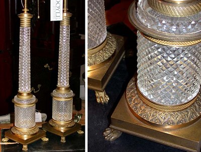 Lot 270 - Pair of Empire Style Gilt-Bronze Mounted Cut...