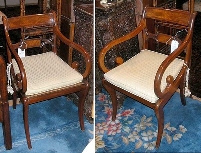 Lot 314 - Pair of Regency Caned Mahogany Armchairs