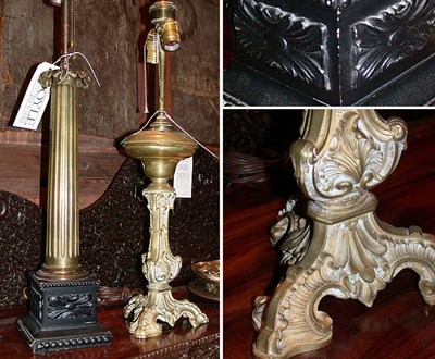 Lot 315 - Two Brass Lamps