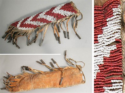 Lot 75 - Sioux Fringed Hide Knife Sheath With attached...