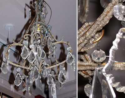 Lot 363 - Louis XV Style Gilt-Metal and Cut Glass Light...