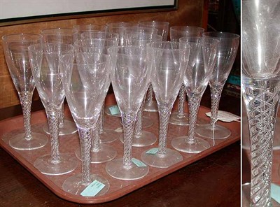 Lot 373 - Group of Stuart Colorless Air Twist Stemware...
