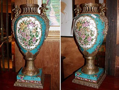 Lot 375 - Pair of Louis XV Style Gilt-Metal Mounted...