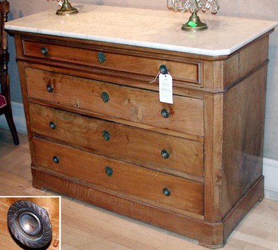 Lot 410 - Directoire Style Marble Top Walnut Commode