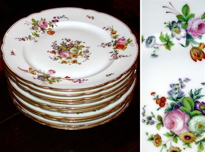 Lot 418 - Set of Ten Floral Decorated Porcelain Luncheon...