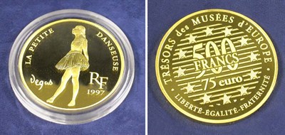 Lot 155 - France: 1997 5 Ounce Gold Coin, The Little Dancer by Degas