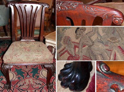 Lot 438 - Georgian Tapestry Upholstered Mahogany Side Chair