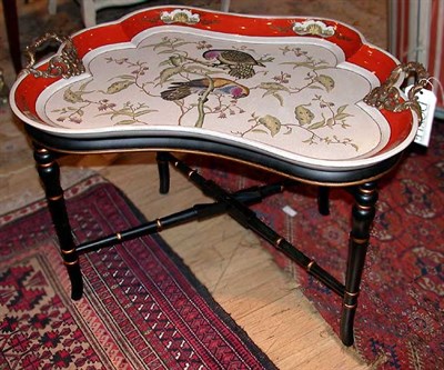 Lot 466 - Regency Style Porcelain Tray on Stand
