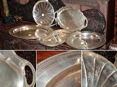 Lot 294 - Group of Five Sterling Silver Trays Total...