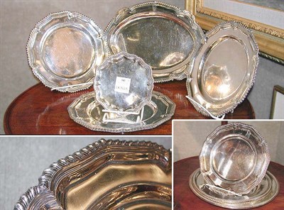 Lot 302 - Group of Eight Silver Plated Plates and Platters