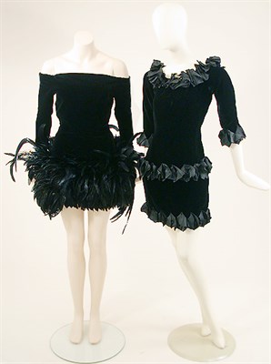 Lot 754 - Two Yves Saint Laurent Black Velvet Cocktail Dresses