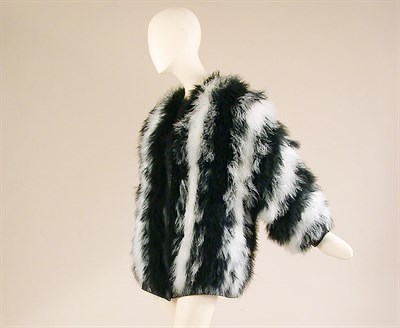 Lot 771 - Yves Saint Laurent Black and White Maribou Jacket