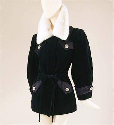 Lot 763 - Christian Lacroix Black Velvet Anorak Jacket