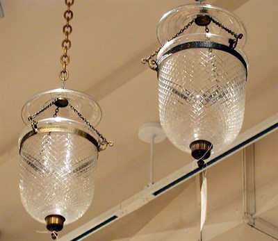 Lot 370A - Pair of Georgian Style Colorless Glass Bell...
