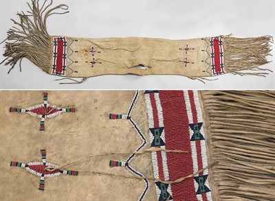 Lot 64 - Plains Hide Saddle Bag With six geometric...