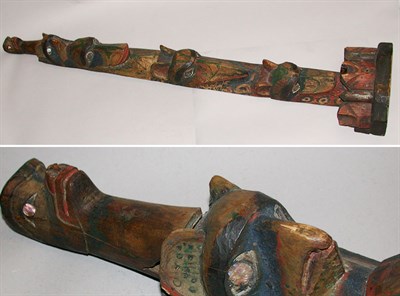 Lot 82 - Northwest Coast Painted Wood Totem Pole...