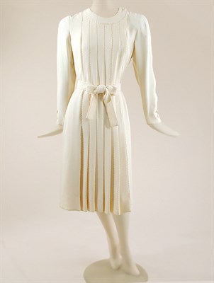 Lot 715 - Chanel Couture Cream Crepe Dress