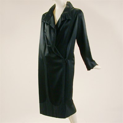 Lot 459 - Black Satin Evening Coat