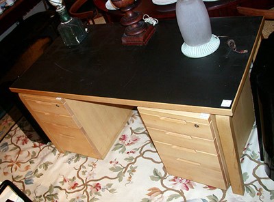 Lot 121 - Birch Desk with Two File Cabinets Designed by...