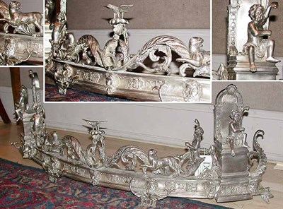 Lot 321A - Rococo Style Silvered Metal Fire Fender
