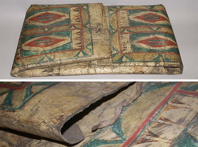 Lot 83 - Plains Painted Hide Parfleche With geometric...