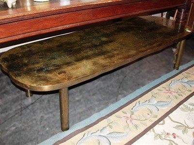 Lot 137 - Engraved Metal Four Muses Low Table Designed...