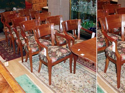 Lot 226 - Set of Ten Art Deco Style Upholstered Walnut...