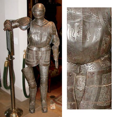 Lot 527 - European Cast Metal Suit of Armor