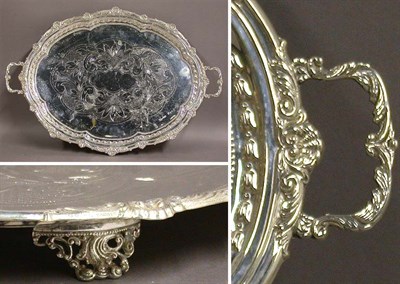 Lot 301 - Sterling Silver Two-Handled Tea Tray...