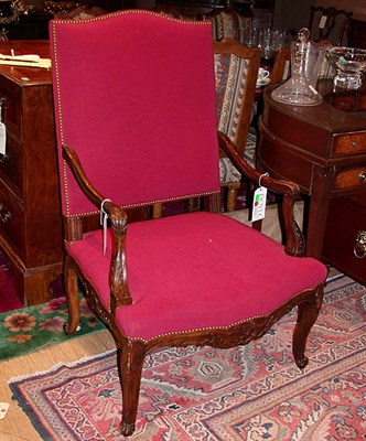 Lot 241 - Louis XV Style Upholstered Walnut Fauteuil