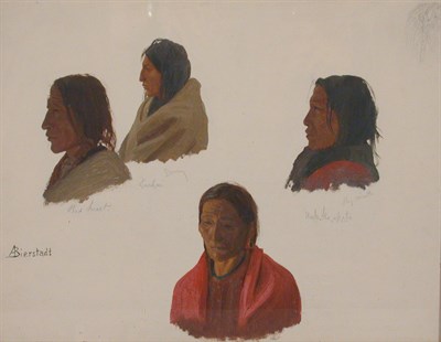 Lot 250 - Albert Bierstadt 1830-1902 STUDY OF INDIANS,...