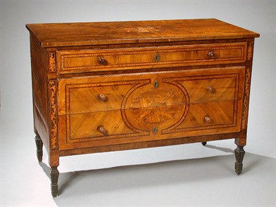 Lot 367 - Italian Neoclassical Marquetry Inlaid Walnut...