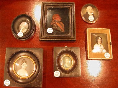 Lot 207 - Group of Three Portrait Minatures Early 19th...