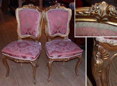 Lot 477 - Pair of Louis XV Style Upholstered Gilt-Wood...
