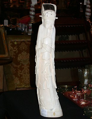 Lot 191 - Chinese Carved Ivory Tusk Depicting a Sage