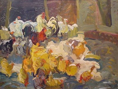 Lot 245 - Vaclav Vytlacil 1892-1984 ABSTRACTED HENS,...