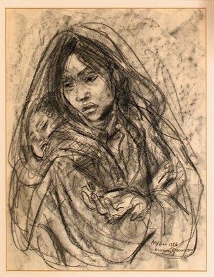 Lot 109 - Marion Greenwood BEGGAR WOMAN AND CHILD Conte...