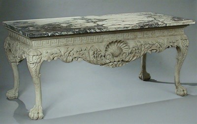 Lot 230 - Pair of George III White Painted Consoles...