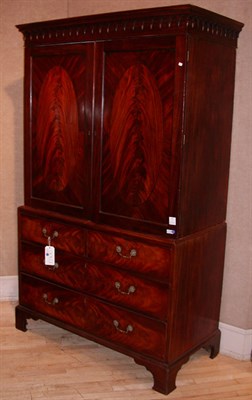 Lot 169 - George III Inlaid Mahogany Linen Press Late...