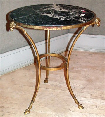 Lot 434 - Empire Style Marble Top Gilt-Metal Gueridon