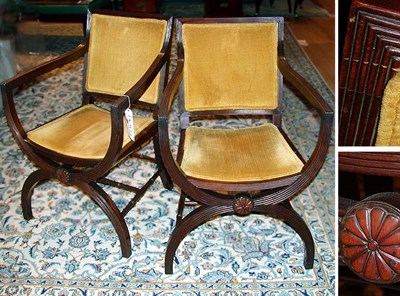 Lot 467 - Pair of Regency Style Upholstered Mahogany...