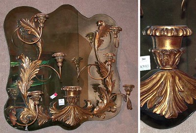 Lot 284 - Rococo Style Gilt-Wood Mirrored Back Six-Light...