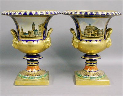 Lot 238 - Pair of Paris Style Porcelain Urns