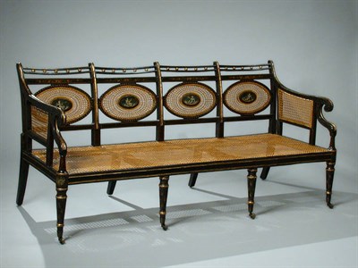 Lot 413 - Late George III Painted and Parcel Gilt...