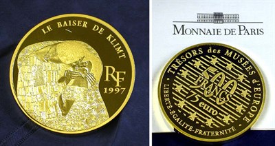 Lot 152 - France: 1997 5 Ounce Gold Coin, The Kiss by Klimt