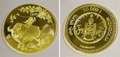 Lot 177 - Mongolia: 1997 5 Ounce Gold Coin, Year of the Ox