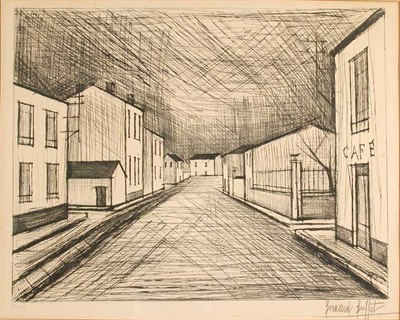 Lot 215 - Bernard Buffet LA RUE (RHEIMS 10) Drypoint,...