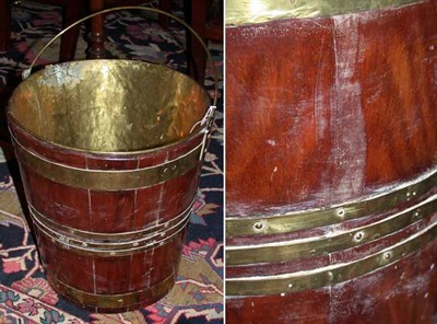 Lot 389 - George III Brass Bound Mahogany Bucket Late...