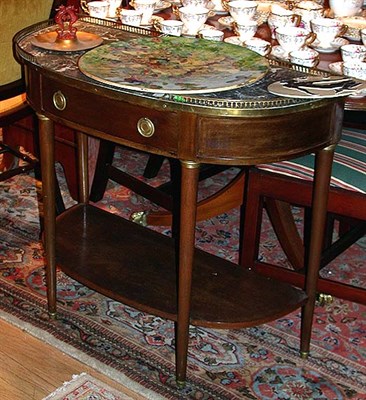 Lot 466 - Louis XVI Style Marble Top Mahogany Console...
